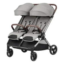 Прогулочная коляска Carrello Link CRL-6533 Cliff Grey серая двухместная